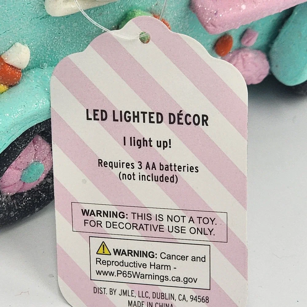 Halloween Gingerbread LED Lighted Ice Cream Truck Pastelween Teal Pink Ghost